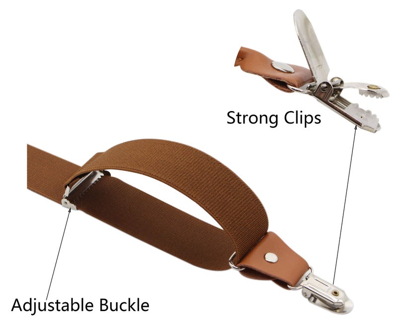 Timiot Menâ€™s Y-Back 4 Metal Clip Elastic Wide Suspenders Perfect For Both Casual&Formal (Coffe) - Image 3